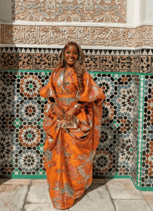 Nadine Bubu in Orange Damask